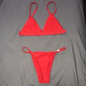 Red Triangle Bikini Set